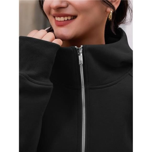 Queen Womens‎ Zip Up Hoodies Fleece Jackets Sweats Fall Outfits Sweaters Pockets - Picture 2 of 7